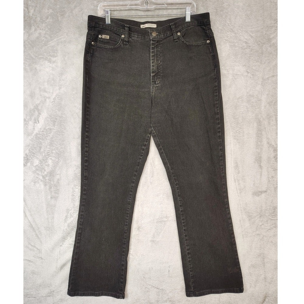 Lee Jeans Relaxed Bootcut Mid Rise Black Denim 14 Medium Stretch Classic 36x31.5